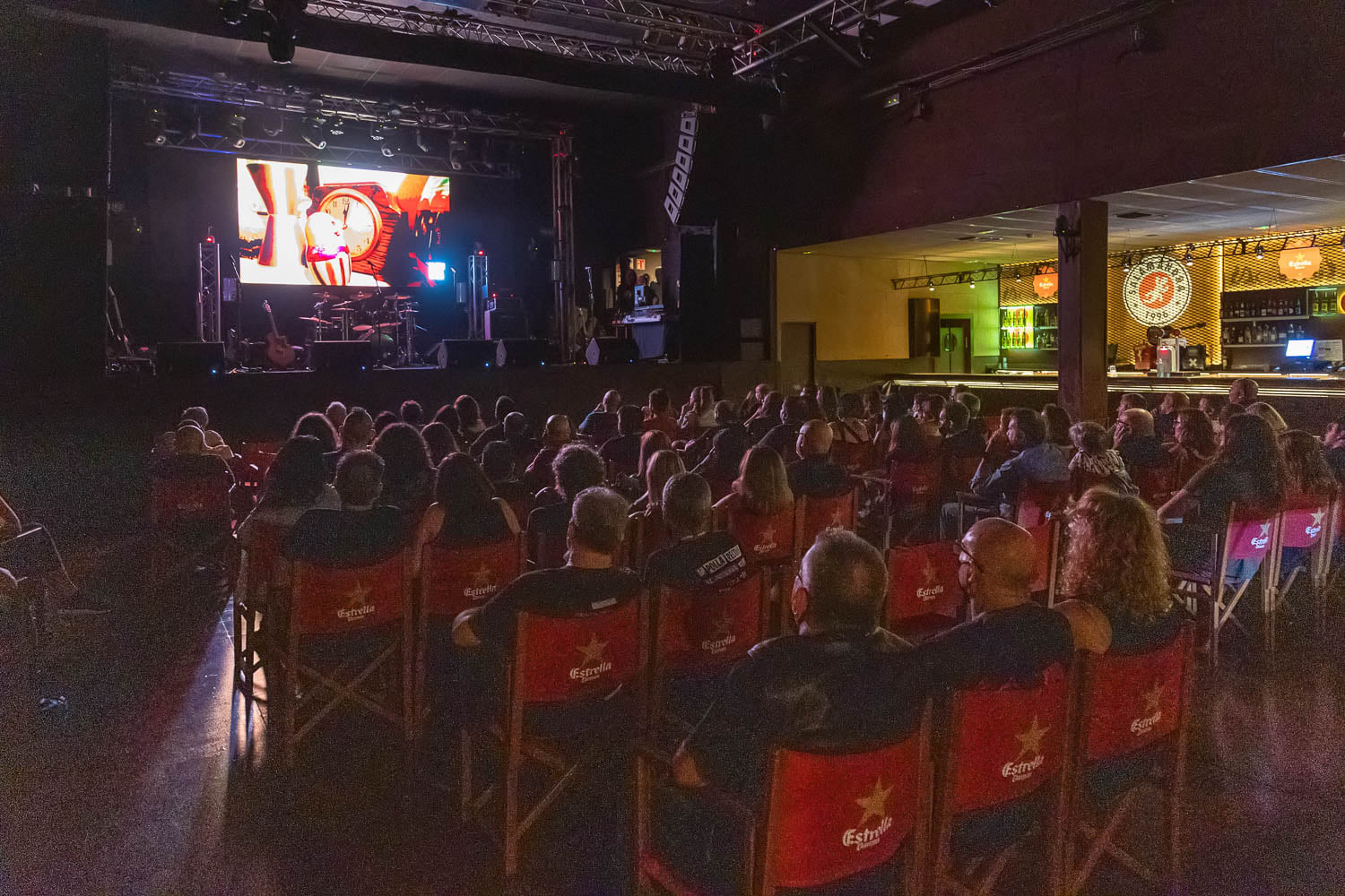 Crowd watching a film at Cinephone Festival in Spain